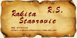 Rakita Staorović vizit kartica